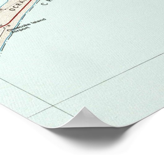 Kaap Hatteras National Seashore Map (1985) Poster (Hoek)