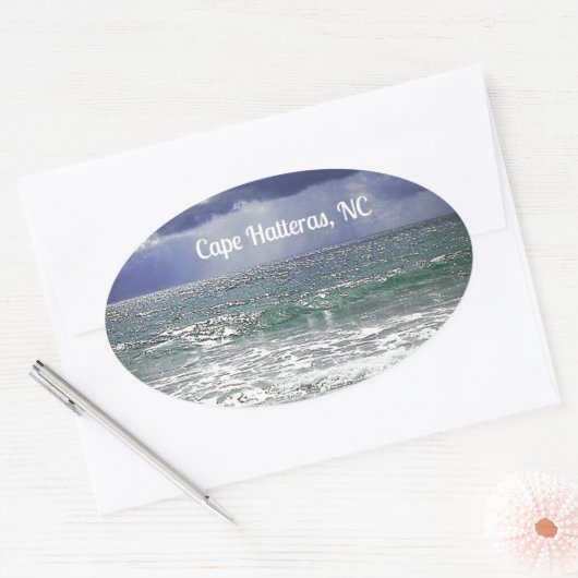Kaap Hatteras, NC Ovale Sticker (Envelop)