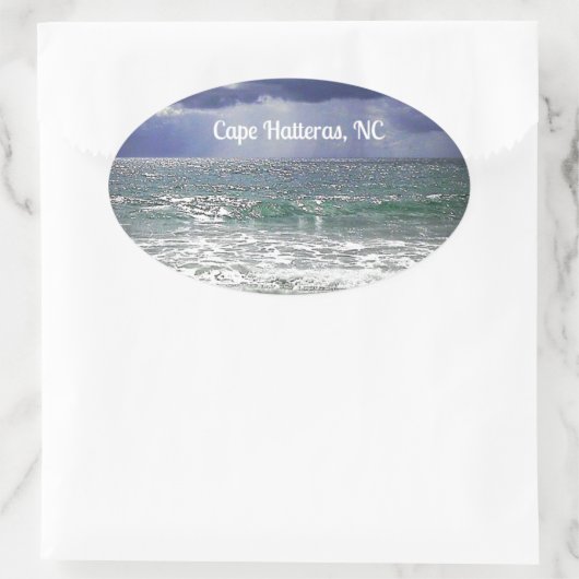 Kaap Hatteras, NC Ovale Sticker (Tas)