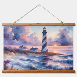Kaap Hatteras vuurtoren bij Sunset Coastline Hangend Wandkleed