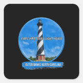Kaap Hatteras vuurtoren buitenste banken N.C. Vierkante Sticker (Voorkant)