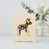 Kaap jachthond - Geschilderde hond - Bedreigd dier Briefkaart (Staand voorkant)