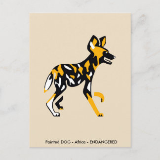 Kaap jachthond - Geschilderde hond - Bedreigd dier Briefkaart