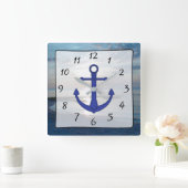 Kaap Kaap Zonnezee Uitzicht Beach Anchor Clock Vierkante Klok (Huis)
