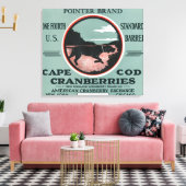 Kaap Kabeljauw-aanwijzer Brand Cranberry Label Canvas Afdruk (Insitu (Woonkamer))