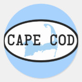 kaap-kabeljauw-ovaal ronde sticker (Voorkant)