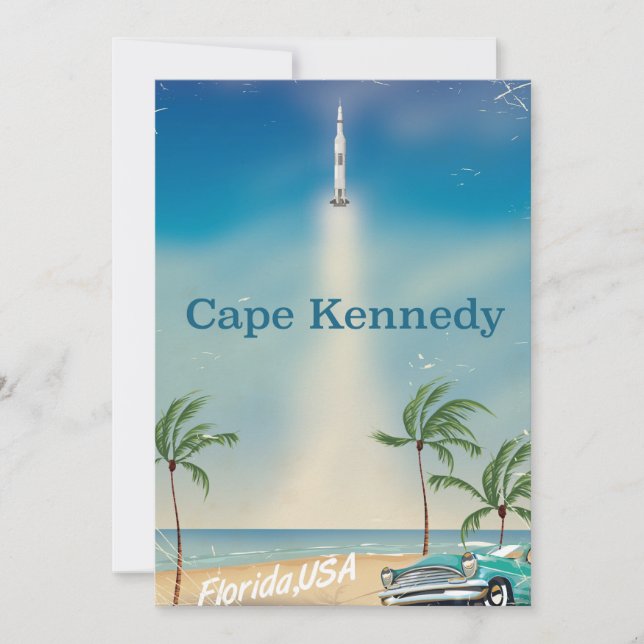 Kaap Kennedy vintage Saturn vijf raketposter (Voorkant)
