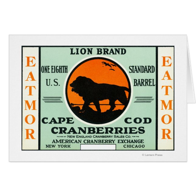 Kaap Lion Eatmor Cranberries Brand Etiket (Voorkant Horizontaal)