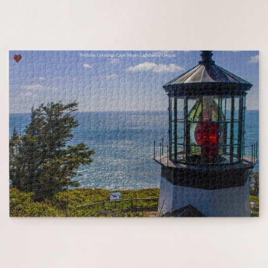 Kaap Mears vuurtoren Oregon. Jigzaag Puzzle Legpuzzel (Horizontaal)