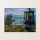 Kaap Mears vuurtoren Oregon. Jigzaag Puzzle Legpuzzel (Horizontaal)