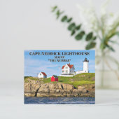 Kaap Neddick Light "the Nubble", Maine briefkaart (Staand voorkant)