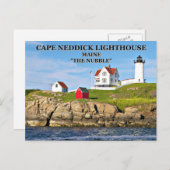 Kaap Neddick Light "the Nubble", Maine briefkaart (Voorkant / Achterkant)