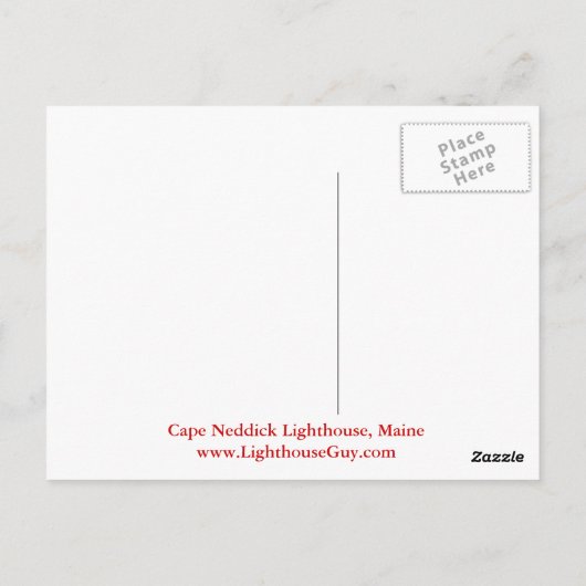 Kaap Neddick Light "the Nubble", Maine briefkaart (Achterkant)