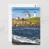 Kaap Neddick Light "the Nubble", Maine briefkaart (Voorkant / Achterkant)