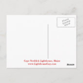 Kaap Neddick Light "the Nubble", Maine briefkaart (Achterkant)