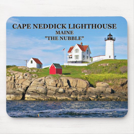 Kaap Neddick Light "the Nubble", Maine mousepad Muismat (Voorkant)