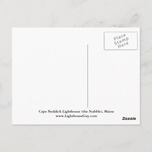 Kaap Neddick vuurtoren de neushoorn, Briefkaart va (Achterkant)