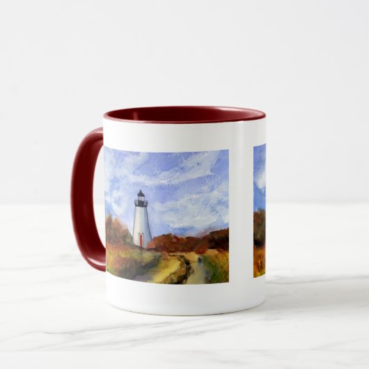 Kaap Pogue vuurtoren — Martha's wijntuin, ... Mok (Voorkant links)