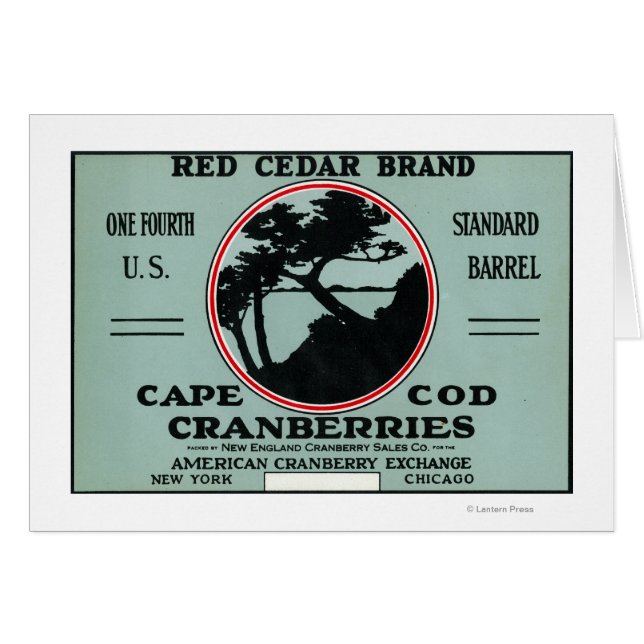Kaap rode cedar Brand Cranberry Label (Voorkant Horizontaal)