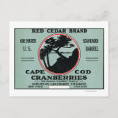 Kaap rode cedar Brand Cranberry Label Briefkaart (Voorkant)