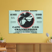 Kaap rode cedar Brand Cranberry Label Canvas Afdruk (Insitu (Woonkamer))