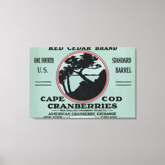 Kaap rode cedar Brand Cranberry Label Canvas Afdruk (Voorkant)