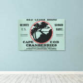 Kaap rode cedar Brand Cranberry Label Canvas Afdruk (Insitu (Houten vloer))