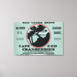 Kaap rode cedar Brand Cranberry Label Canvas Afdruk