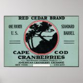 Kaap rode cedar Brand Cranberry Label Poster (Voorkant)