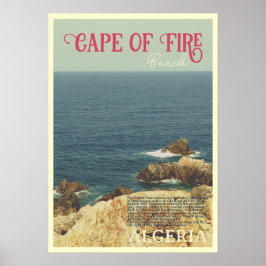 Kaap van Vuur strand kust Jijel, Algerije Poster