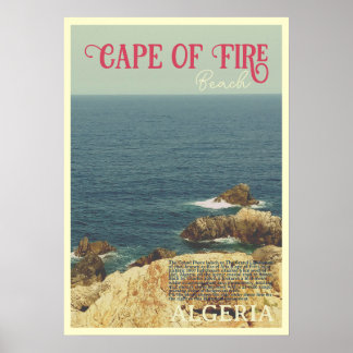 Kaap van Vuur strand kust Jijel, Algerije Poster