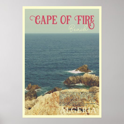 Kaap van Vuur strand kust Jijel, Algerije Poster (Voorkant)