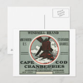 Kaap Windmill Merk Cranberry Label Briefkaart (Voorkant / Achterkant)