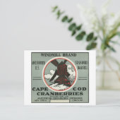 Kaap Windmill Merk Cranberry Label Briefkaart (Staand voorkant)