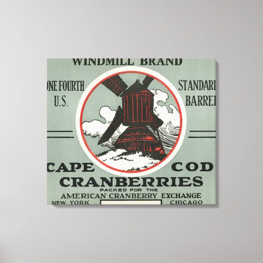 Kaap Windmill Merk Cranberry Label Canvas Afdruk (Voorkant)
