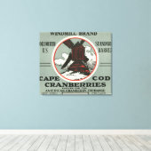 Kaap Windmill Merk Cranberry Label Canvas Afdruk (Insitu (Houten vloer))