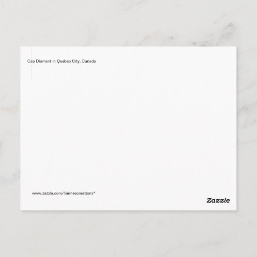 KAAPDIAMOND IN QUEBEC-STAD BRIEFKAART (Achterkant)