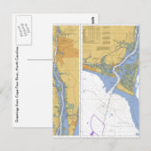 Kaapfeaar, NC Nautical Chart Briefkaart (Voorkant / Achterkant)