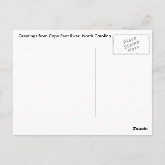 Kaapfeaar, NC Nautical Chart Briefkaart (Achterkant)