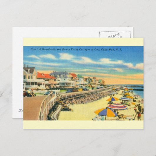 Kaapje kan Briefkaart met strand en stok (Voorkant / Achterkant)