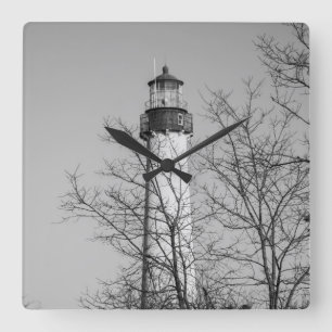 Kaapje mag licht b/w vierkante klok