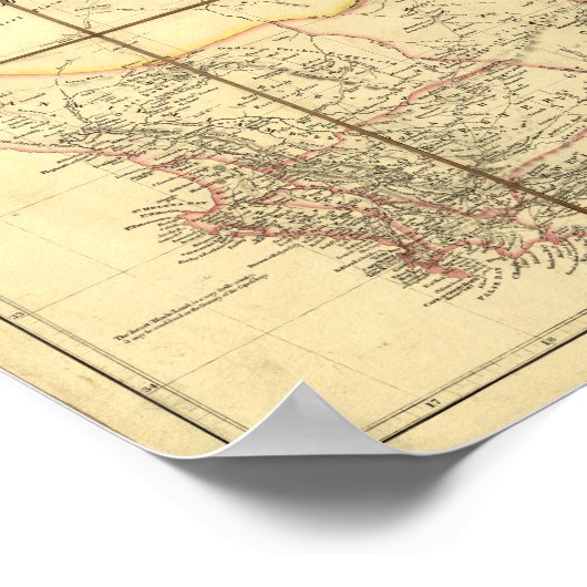 Kaapje van Goede Hoop 1842 Antiek Kaart van Zuid-A Poster (Hoek)