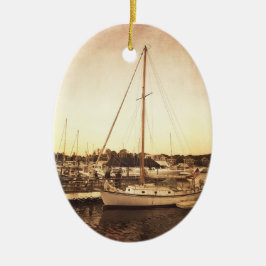 Kaapkabeljauw Sailboat Kerstversiering Keramisch Ornament