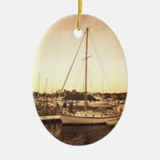 Kaapkabeljauw Sailboat Kerstversiering Keramisch Ornament