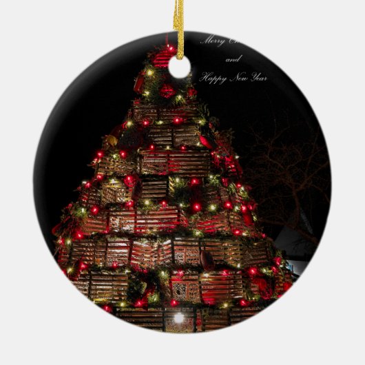 Kaapse bruinvis viert kerstversiering keramisch ornament (Achterkant)