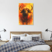 Kaapse buffel Zuid-Afrika wandkunst schilderij can Canvas Afdruk (Insitu (Slaapkamer))