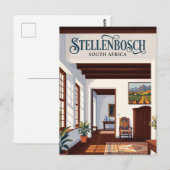 Kaapse Hollandse landhuis Zuid-Afrika Briefkaart (Voorkant / Achterkant)