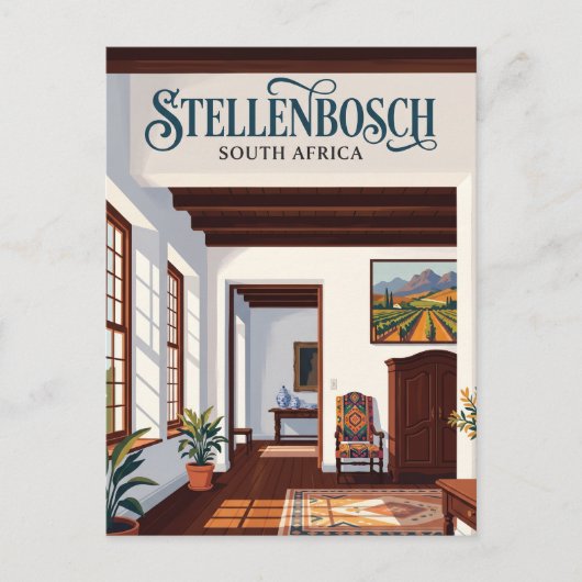 Kaapse Hollandse landhuis Zuid-Afrika Briefkaart (Voorkant)