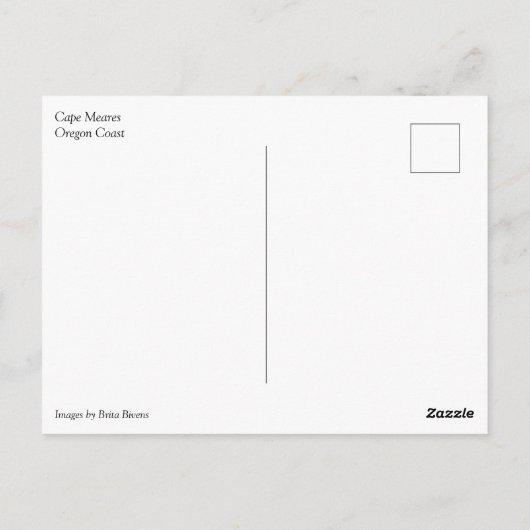 Kaapse kaas, oregonkust briefkaart (Achterkant)