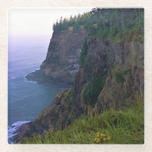 Kaapse kaas, oregonkust glazen onderzetter (Voorkant)
